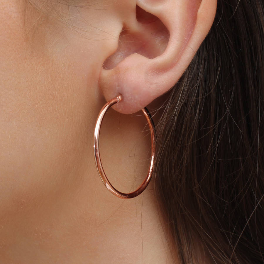 8ct Rose Gold And Yellow Large Hoop Earrings By Hurleyburley 8ct Rose Gold And Yellow Large Hoop Earrings