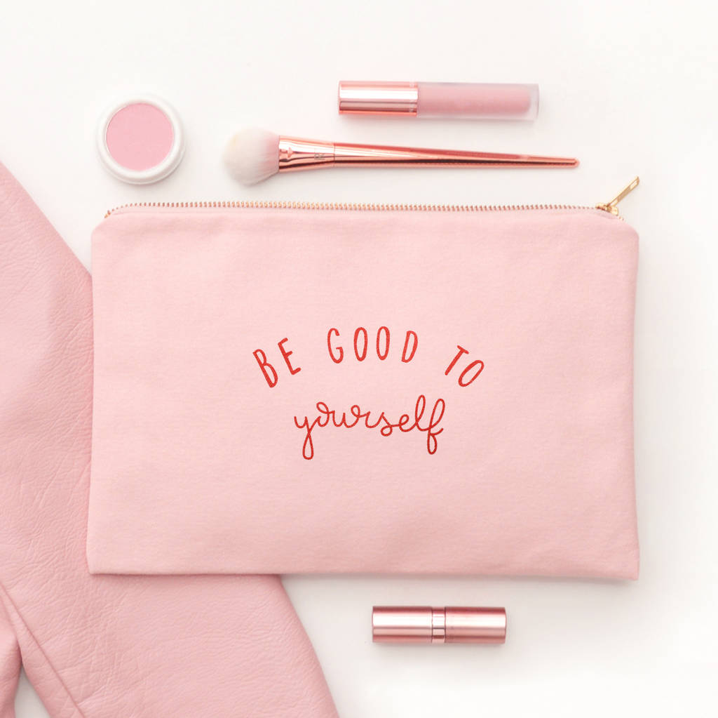 'Be Good To Yourself' Blush Pink Pouch, 1 of 7