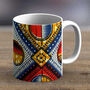 Red And Blue African Print Mug Fabric Eight, thumbnail 2 of 2