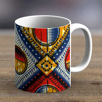 Red And Blue African Print Mug Fabric Eight, 2 of 2
