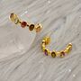 Mixed Tourmaline Sterling Silver Hoop Earrings, thumbnail 5 of 12