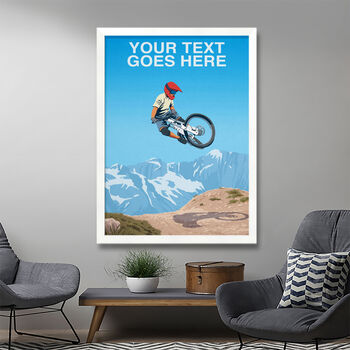 Personalised Mountain Bike Jumping Art Poster, 3 of 6