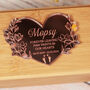 Floral Mirror Heart Wooden Bamboo Pet Ashes Casket, thumbnail 3 of 9