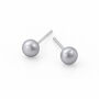 Sterling Silver Grey Freshwater Pearl Stud Earrings – 5mm, thumbnail 3 of 8