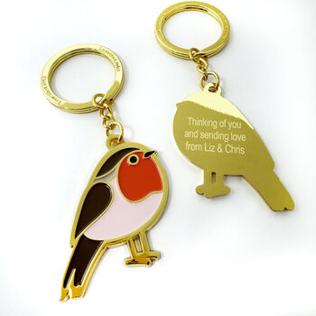Robin In Memory Keyring, Personalised Robin Keyring, 6 of 6