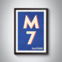 M7 Manchester Typography Postcode Print, thumbnail 9 of 10