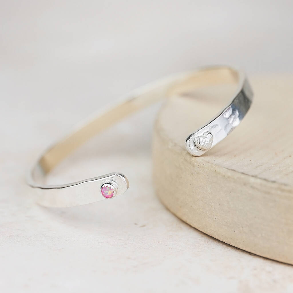 Sterling Silver Birthstone Cuff, 1 of 7