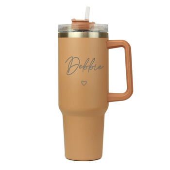 Personalised Heart Extra Large Travel Cup With Handle, 4 of 7