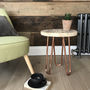 Reclaimed Stool Side Table With Copper Hairpin Legs, thumbnail 1 of 4