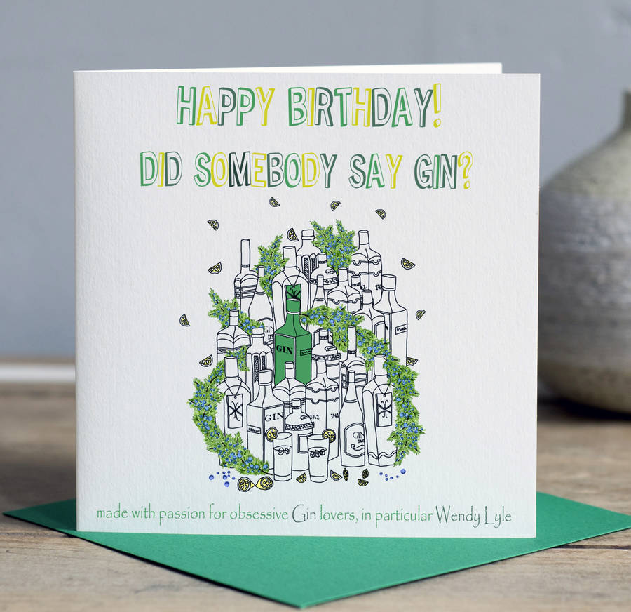 Gin Lover Birthday Card By Lisa Marie Designs | Notonthehighstreet.com