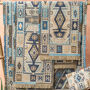 Handmade Bohemian Blue Handloom Kilim Rug, Runner, thumbnail 1 of 7