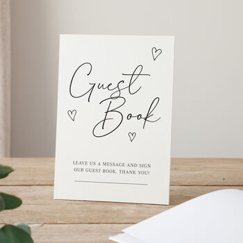Scattered Hearts Personalised Surname Wedding Guest Book, 3 of 3