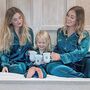 Special Offer! Women's Personalised Christmas Emerald Silky Satin Pj, thumbnail 7 of 7