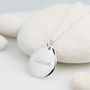 Engraved Sterling Silver Pebble Necklace, thumbnail 1 of 7
