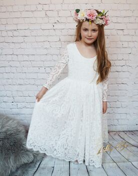 Evelyn ~ Ivory Lace Dress ~ Flower Girl | Party Dress, 9 of 10
