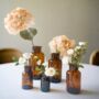Amber Brown Glass Apothecary Bottles Set Of Five, thumbnail 2 of 12