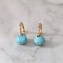 Turquoise Teardrop December Birthstone Earrings, Gold, thumbnail 4 of 6