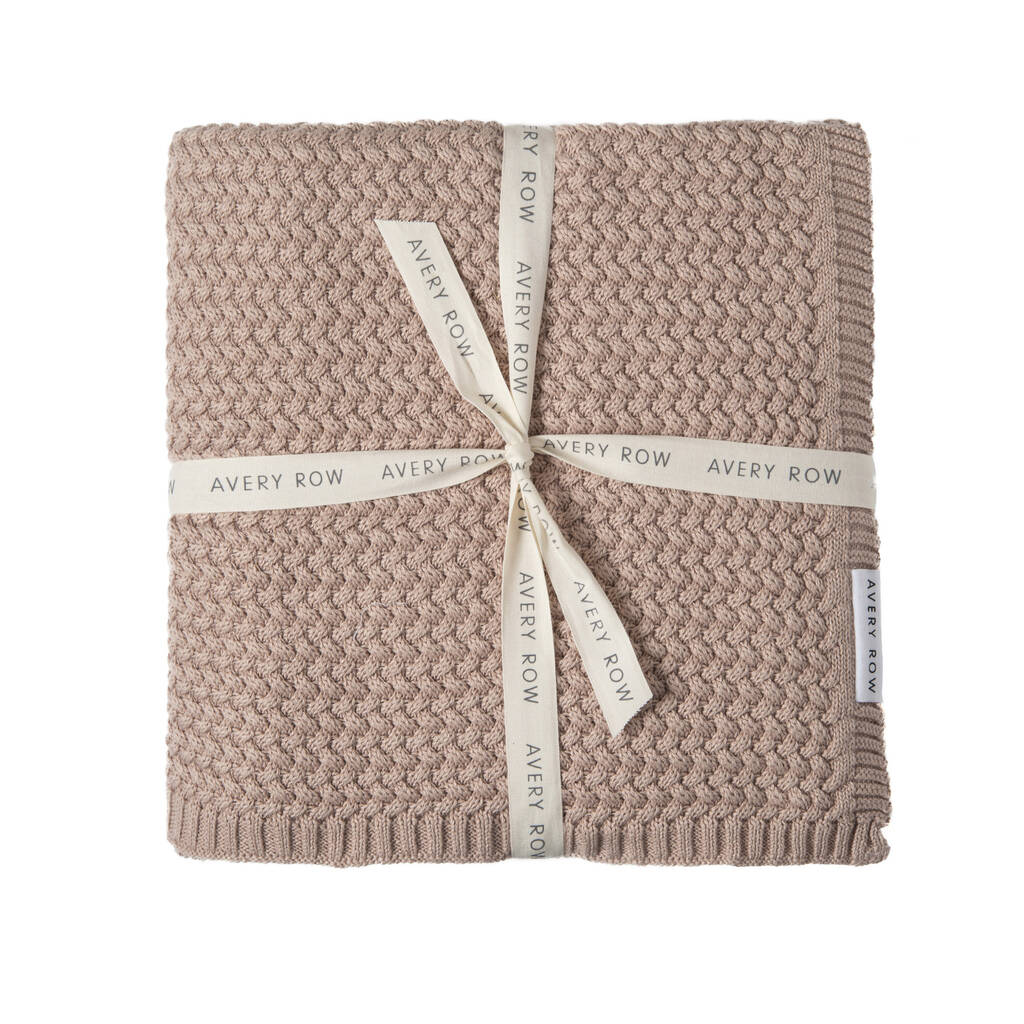 Plait Knit Baby Blanket Blush Pink By Avery Row | notonthehighstreet.com