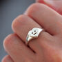 Heart Signet Ring Recycled Silver And Black Diamonds, thumbnail 1 of 9