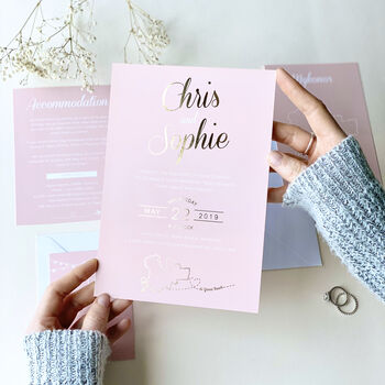 Luscious Type Blush And Gold Wedding Invites, 2 of 10