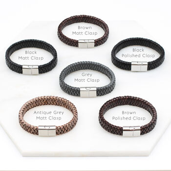 Men's Personalised Message Leather Bracelet, 7 of 12