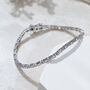 18ct Gold Plated Or Sterling Silver Mixed Cut Cz Tennis Bracelet, thumbnail 2 of 6