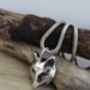 Solid Silver Fox Head Necklace, thumbnail 2 of 7