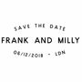 Save The Date Rubber Stamp – Curved, thumbnail 2 of 7