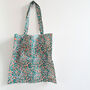 Xl Block Print Tote Bag, Handmade, Green Pink, thumbnail 11 of 11