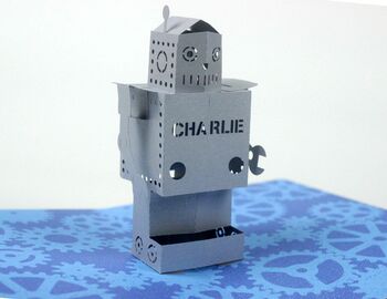 Pop Up Robot Greetings Card, 2 of 6