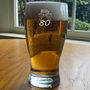 80th Birthday Bow Tie Beer Glass, thumbnail 2 of 9
