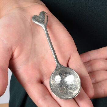 Heart Pewter Tea Spoon Tin Anniversary Gift, 2 of 9