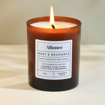 Handmade Rest And Recharge Soy Wax Scented Candle Gift, 2 of 5