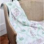 Floral Pink Palm Tree Print Kantha Throw, thumbnail 2 of 6