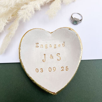 Gold Heart Shaped Engagement Dish With Gold Leaf, 3 of 6