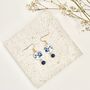 Handmade Blue And White Floral Dangle Clay Earrings, thumbnail 4 of 6