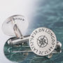 Personalised Sterling Silver Coordinates Cufflinks, thumbnail 3 of 7