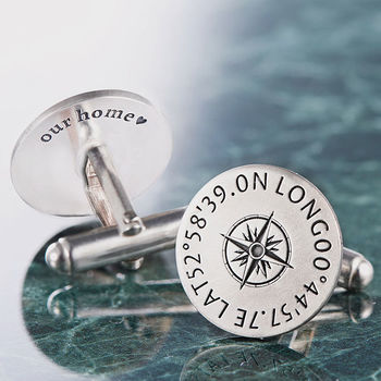 Personalised Sterling Silver Coordinates Cufflinks, 3 of 7