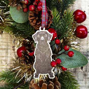 Black Labrador Dog Hanging Wooden Christmas Decoration, 2 of 5