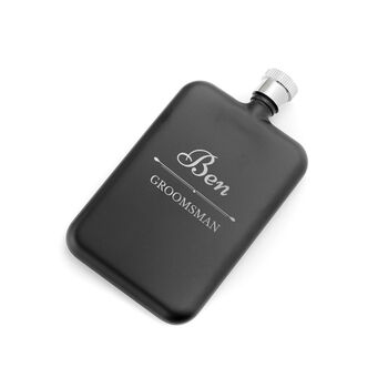 Personalised Groomsmen Slimline Hip Flask, 7 of 7