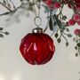 Diamond Cut Red Glass Bauble, thumbnail 1 of 4