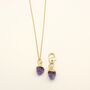 Amethyst Owner Necklace And Pet Collar Charm Set, thumbnail 2 of 7