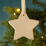Personalised Engraved Ceramic Star Christmas Decoration, thumbnail 2 of 3