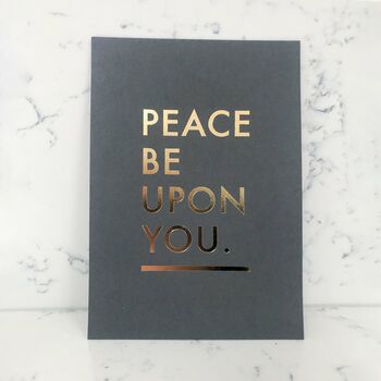 Peace Be Upon You Gold Letter Press Print, 6 of 7
