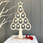 Large Christmas Natural Wood Tree With Bells, thumbnail 1 of 4
