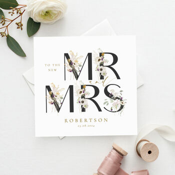 Wedding Card For New Couple | Mr And Mrs Card, 4 of 8