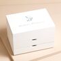 Personalised Floral Initial White Jewellery Box, thumbnail 1 of 6
