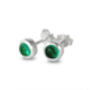 May Birthstone Stud Earrings With Emerald, thumbnail 2 of 3