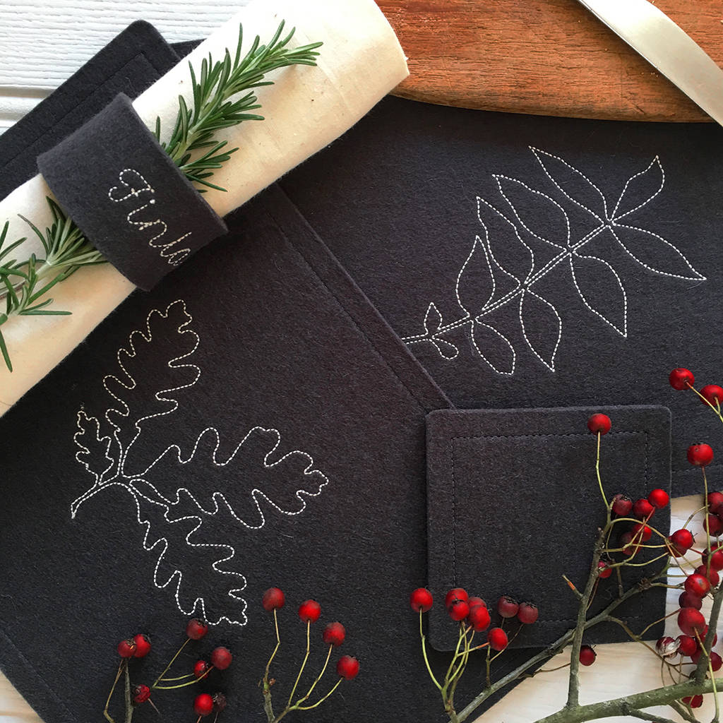 wool felt leaf table mats by goldborough