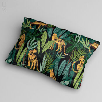Tropical Rectangle Soft Cushion With Leopard Themed, 4 of 12